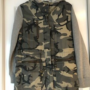 Forever 21 Camo jacket with hoodie